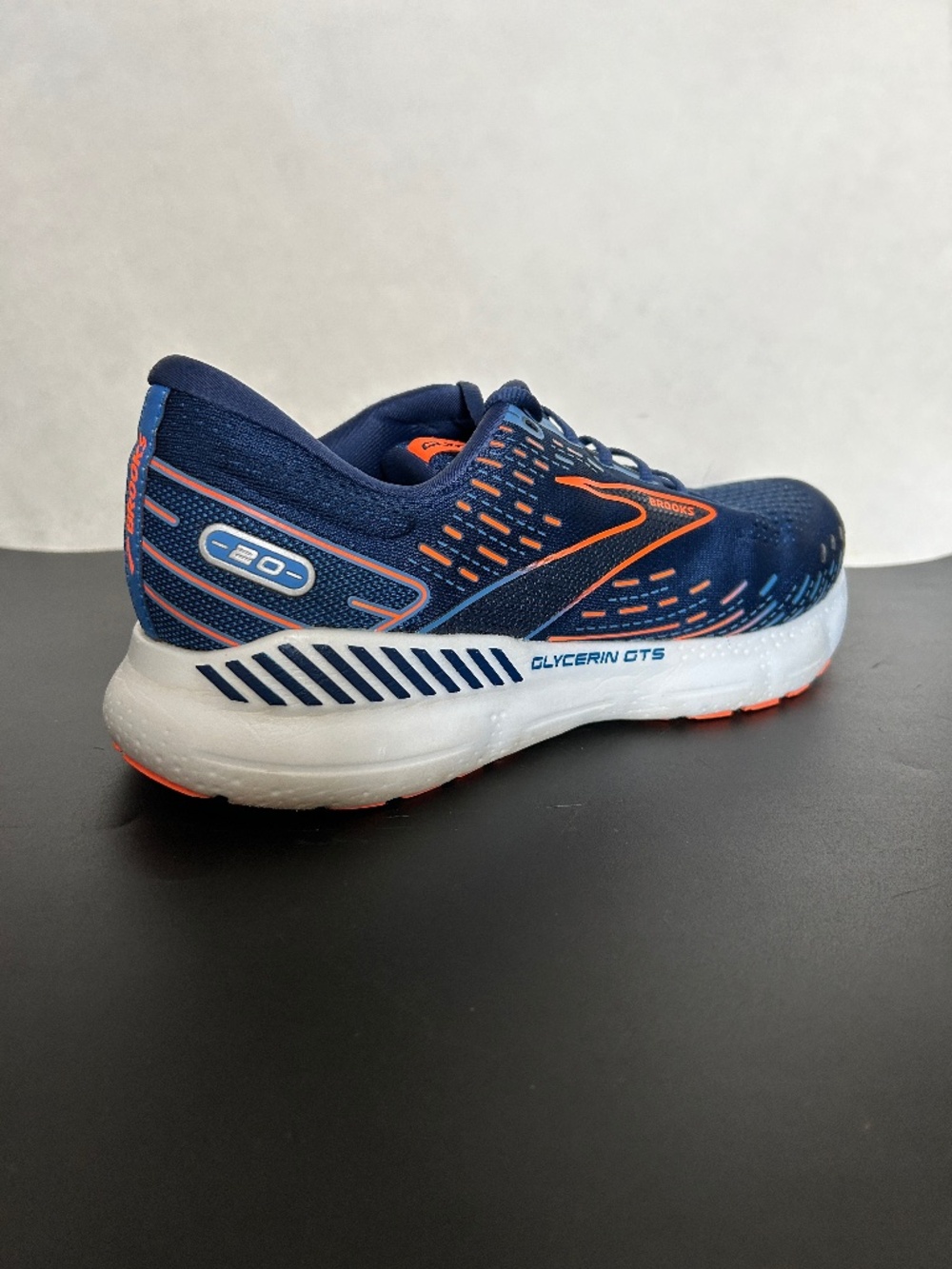 Brooks Glycerine 20 GTS Blue Depths/Palace Blue/Orange Sneakers,, Size 12.5 2E